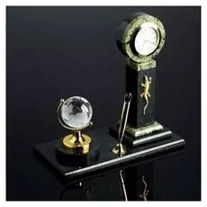 Набор настольный "Глобус", 18х9х18 см, змеевик