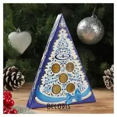 Набор натуральных эфирных масел "Ароматы зимних праздников" синий, 5 шт.: мандарин, пихта, сосна, апельсин, кедр