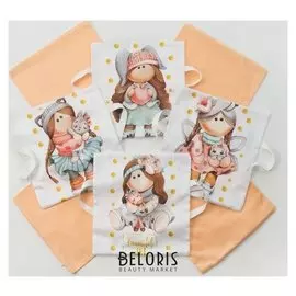 Набор наволочек крошка Я "Принцесса тиффани" цв. белый/коралловый 35*35 см-8 шт, сатин