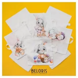 Набор наволочек крошка Я "Зайчик алекс" цв. белый 35*35 см-8 шт, сатин