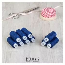 Набор ниток 40лш, 200 м, 10 шт, цвет синий