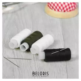 Набор ниток «Армейский», 45лл, 150 м, 4 шт, 3 иголки