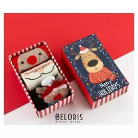 Набор носков Kaftan "Merry Holidays", р-р 16 см, 3 пары