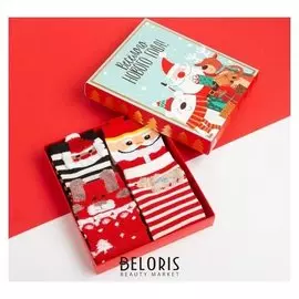 Набор носков Kaftan "Весёлого нового года!" р-р 16 см, 4 пары