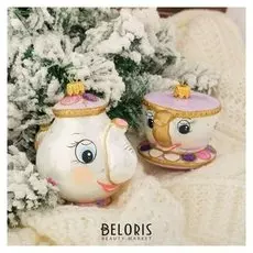 Набор новогодних игрушек "Чайник с чашкой сказочный"