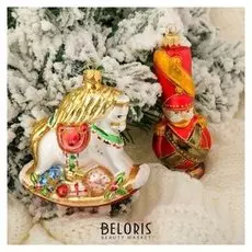 Набор новогодних игрушек "Солдат, лошадка-качалка"