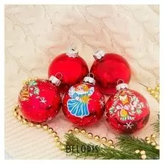 Набор новогодних шаров "Рождественнский" (Набор 5 шт)