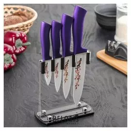 Набор ножей «Сакура», 4 шт, лезвия 7/9,5/12,5/15 см, керамические