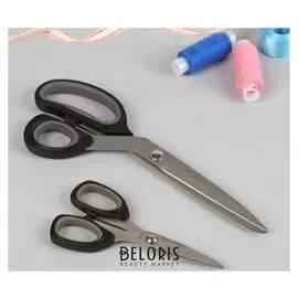 Набор ножниц, 2 шт, 23/13 см, цвет чёрный