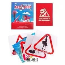 Набор: обложка для автодокументов и 4 наклейки "Автоледи"