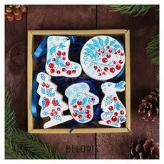 Набор ёлочных игрушек "Зимняя ягода", 5 шт.