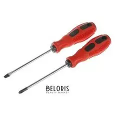 Набор отверток Lom, 2 шт. PH1 и SL5 х 100 мм, шлиц магнитный, 2К рукоятка