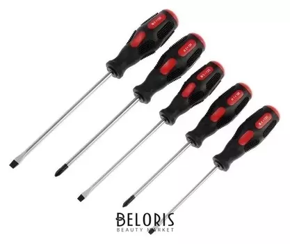 Набор отвёрток Top Tools, 5 шт., Crv, обрезиненная рукоятка, намагниченный наконечник