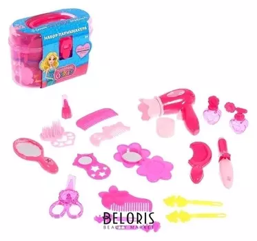 Набор парикмахера Модный образ, розовый, 19 предметов