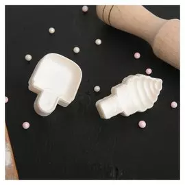 Набор печатей для теста и марципана "Мороженое", 2 шт: 5×2,7/4,6×3,5 см