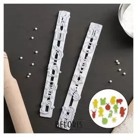 Набор печатей для теста и марципана "Праздник", 2 шт