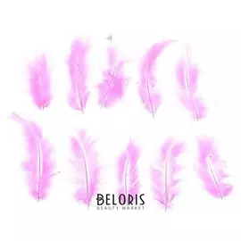 Набор перьев для декора 10 шт., размер 1 шт: 10 × 2 см, цвет розовый