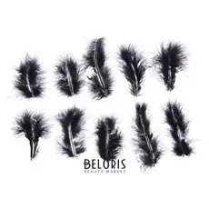 Набор перьев для декора 10 шт., размер 1 шт: 10 × 2 см, цвет чёрный