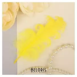 Набор перьев для декора 8 шт, размер 1 шт: 13,5 × 2 см, цвет жёлтый