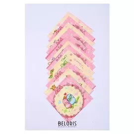 Набор платков носовых детских 18х18 см, 12шт, рис 21020 розовый 100г/м хл100%