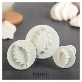 Набор плунжеров кондитерских доляна «Листик», 3 шт.