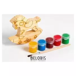 Набор под роспись «Лошадка-качалка» с контуром,с красками и кисточкой