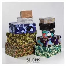 Набор подарочных коробок 10 в 1 «Хаки», 12 х 7 х 4 - 32,5 х 20 х 12,5 см