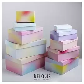 Набор подарочных коробок 10 в 1 «Нежность», 12 х 7 х 4 - 32,5 х 20 х 12,5 см