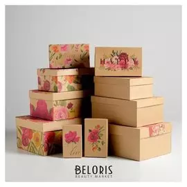 Набор подарочных коробок 10 в 1 «Весеннее настроение», 32,5 х 20 х 12,5 - 12 х 7 х 4 см