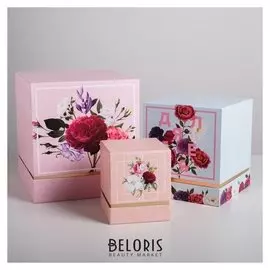 Набор подарочных коробок 3 в 1 «Цветочный», 11 × 9 × 9‒20 × 18 × 18 см