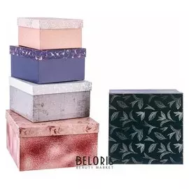 Набор подарочных коробок 5 в 1 «Паттерн», 22 х 22 х 12 – 14 х 14 х 8 см