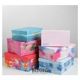 Набор подарочных коробок 6 в 1 «Мазки», 22.5 × 12.5 × 7.5‒34.5 × 25 × 12.5 см