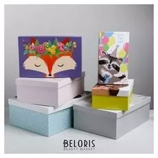 Набор подарочных коробок 6 в 1«Милые зверята», 22.5 × 12.5 × 7.5‒34.5 × 25 × 12.5 см