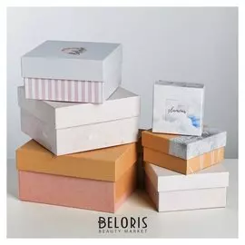 Набор подарочных коробок 6 в 1 «Нежный тренд», 8 × 8 × 4.5‒18 × 18 × 9.5 см