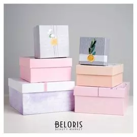 Набор подарочных коробок 6 в 1 «Романтика», 20 х 20 х 11 - 10 х 10 х 6 см