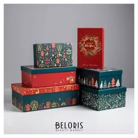 Набор подарочных коробок 6 в 1 «С новым годом», 32,5 х 20 х 12,5 - 20 х 12,5 х 7,5 см