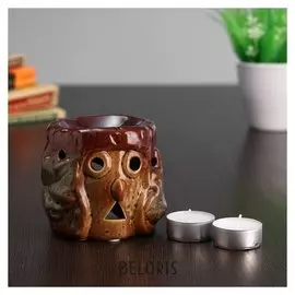 Набор подарочный 1+3 подсвечник "Пень"