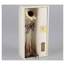 Набор подарочный "Эйфелева башня" (Ваза, 2 палочки с шариками, декор, аромамасло 30 мл), аромат лимон