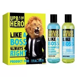 Набор подарочный Urban Hero Like A Boss: шампунь-кондицонер для нормальных волос и гель для душа
