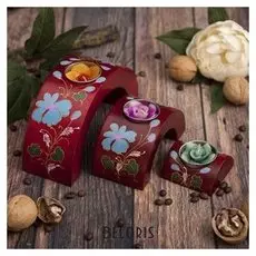 Набор подсвечников из мангового дерева "Голубая мечта" 17,5х6х8,5 см