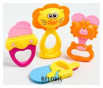 Набор погремушек + прорезыватели 4 предмета