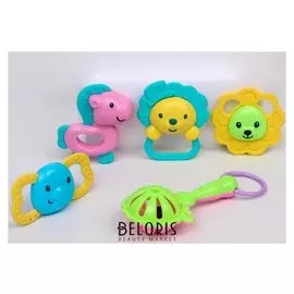 Набор погремушек «Собери меня», с эластичными деталями, 5 шт