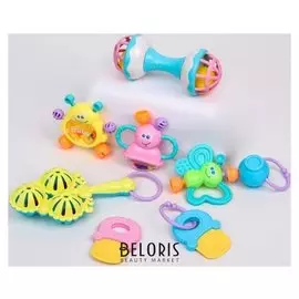 Набор погремушек «Собери меня», с эластичными деталями, 9 шт