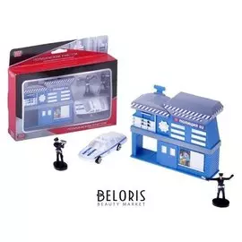 Набор «Полицейская часть», с металлической машинкой 7,5 см и 2 фигурки