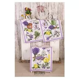 Набор полотенец Domovita лаванда БМ ,вафля 170 гр/м, 45х60 см 3шт (В пакете), хл100%