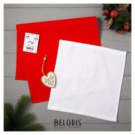 Набор полотенец Lovelife «Сердце» : вафля 35х60 см, махра 30х30 см + игрушка