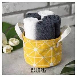 Набор полотенец в корзинке этель «Геометрия» 30х30 см-5 шт