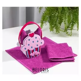 Набор полотенец в корзинке этель «Сладкоежка» 30х30 см - 2 шт