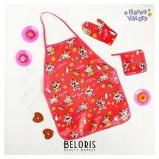 Набор поварёнка: фартук, две прихватки, посуда и продукты