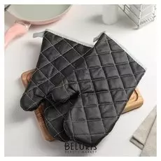 Набор прихваток "Профи", 2 шт, цвет чёрный